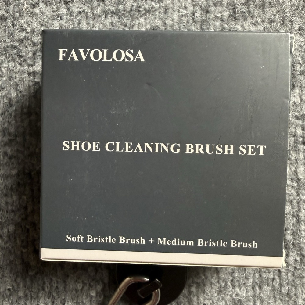 Favolosa Shoe Cleaning Brush Set Premium Dual Pack Soft & Medium Bristle Brushes